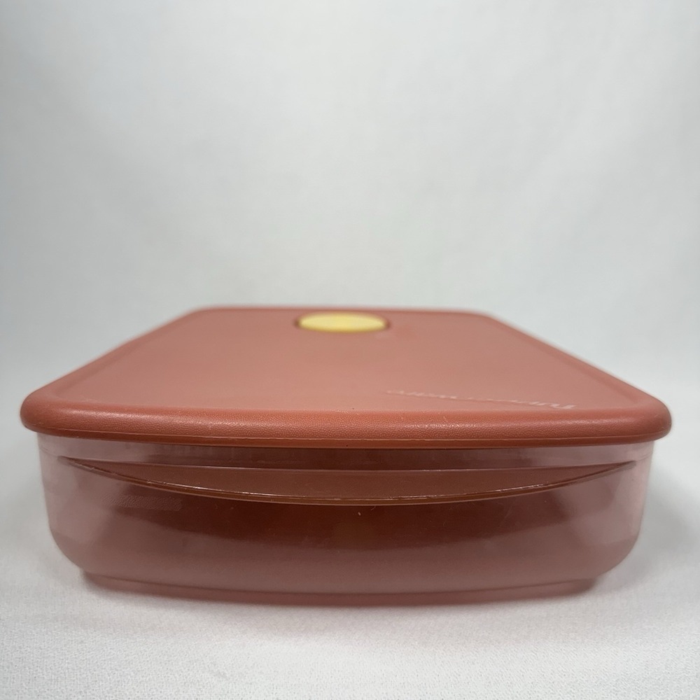 Set Of 5 Vintage Rock N Serve Tupperware Orange w Yellow Vent Lids - Picture 13 of 16
